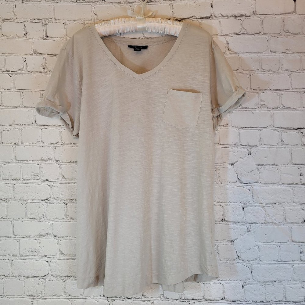 Short-Sleeve Style & Co V-neck Cotton T-Shirt – Size XL